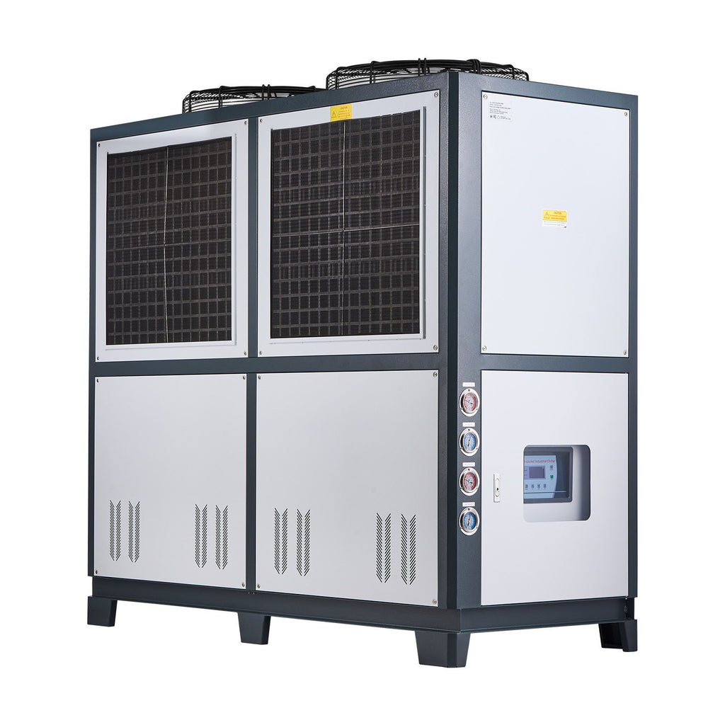 Air-Cooled Water Chiller, 25 HP, Industrial Water Chiller with 60,480 Kcal/h Cooling Capacity, Dual Compressor, 53 Gal Large Tank, LED Display, Cooler for Cooling Water, Not Air Conditioner