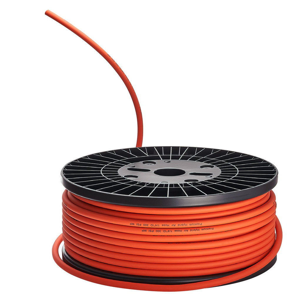 Air Hose, 1/4" x 250ft Hybrid Air Hose, Lightweight, Kink Resistant, Pneumatic Hoses with Three-Layer Hybrid Material for Auto, Home & Building, 300 PSI, All-Weather Flexibility, Orange