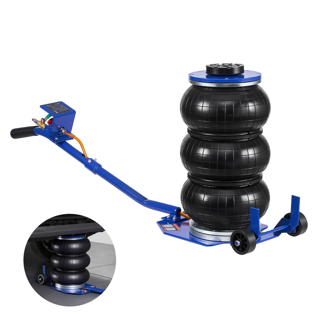 Air Jack, 3 Ton/6613 lbs Triple Bag Air Jack, Airbag with Six Steel Pipes, Lift Up to 17.7 inch/450 mm, 1-6 s Fast Lifting Pneumatic with Long Handle & Rubber Pad for Cars, SUVs, Pickup Trucks