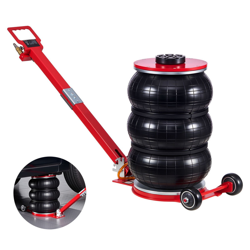 Air Jack, 5 Ton/11023 lbs Triple Bag Air Jack, Airbag with Six Steel Pipes, Lift Up to 18.3 inch/464 mm, 4-10 s Fast Lifting Pneumatic with Adjustable Long Handle for Cars, SUVs, Pickup Trucks