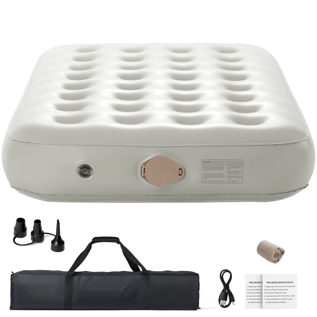 Air Mattress Twin with Frame, 1 Person Inflatable Mattress with Pump & Rolling Carry Case, Portable Folding Blow Up Mattress Supports 300lbs, Fast Inflating Air Bed for Home, Guests & Camping