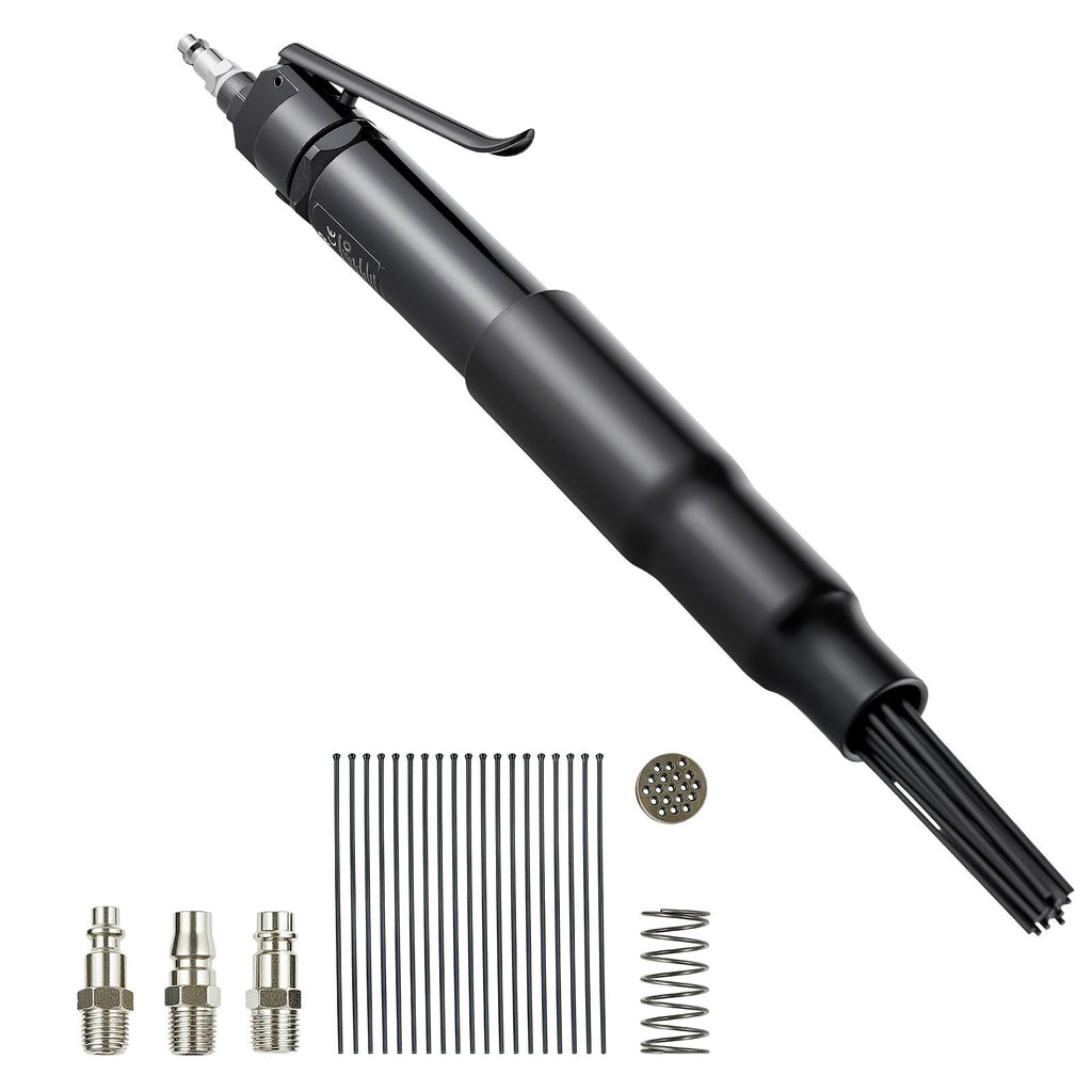 Air Needle Scaler, 3400BPM Pneumatic Scaler for Rust Paint Removal - with 3-Speed Adjustment, 19 Hardened Needles & 3 Air Nozzle Connectors - Lightweight, Compact & Ergonomic Grip