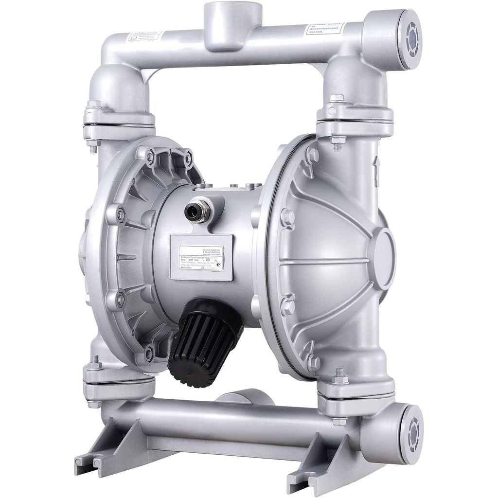 Air Operated Double Diaphragm Pump, 44GPM, Max 115PSI Air Waste Oil Pneumatic Transfer Pump with 2 Extra Diaphragms, 1-1/2 inch Inlet & Outlet Aluminum Alloy Diaphragm Pump for Diesel Grease Oil