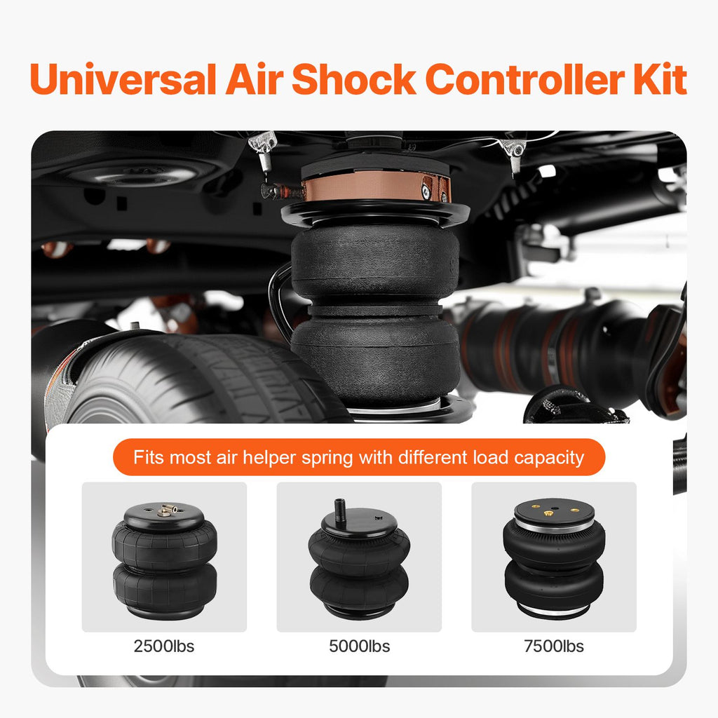 Air Shock Controller Kit, 12V 100PSI Wireless On Board Air Compressor System, App or Remote Control Air Ride Suspension Compressor Kit with Single Path System, Inflator & Air Line for Truck Van image 2