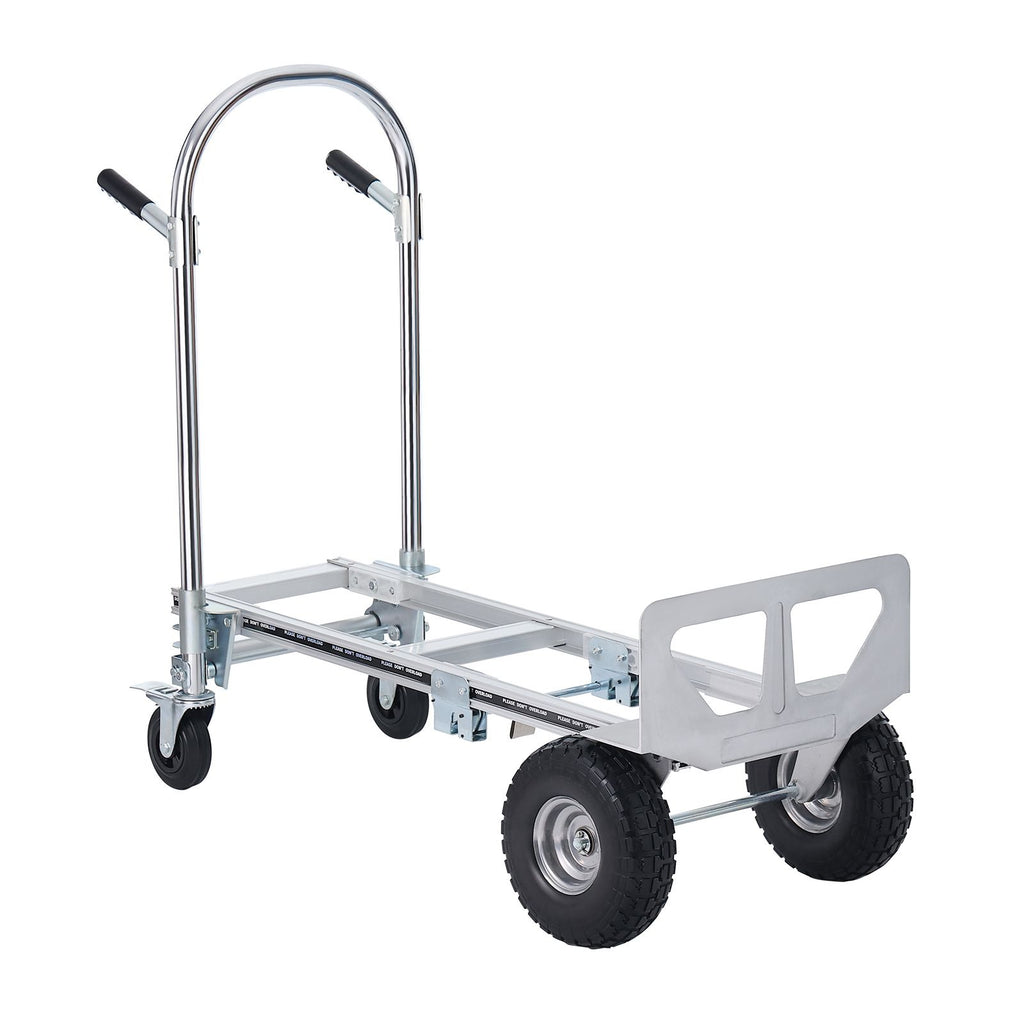 Aluminum Folding Hand Truck, 2 in 1 Design 1000 lbs Capacity, Heavy Duty Industrial Collapsible cart, Dolly Cart with Rubber Wheels for Transport and Moving in Warehouse, Supermarket, Garden