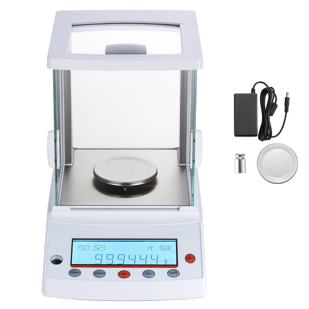 Analytical Balance, 220 g x 0.1 mg, 0.0001 g High Precision Accuracy Lab Scale, g/oz/ct/mg 4 Units Electronic Digital Analytical Balance with Glass Draft Shield, for Laboratory Jewelry Pharmacy