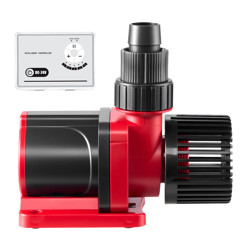 Aquarium 24V DC Water Pump, 60W, 1750 GPH Marine Wavemaker Return Pump with Controller, Adjustable Flow, Feed Mode, 16 ft Maximum Lift, for Saltwater Freshwater Fish Tank Sump Pond Circulation