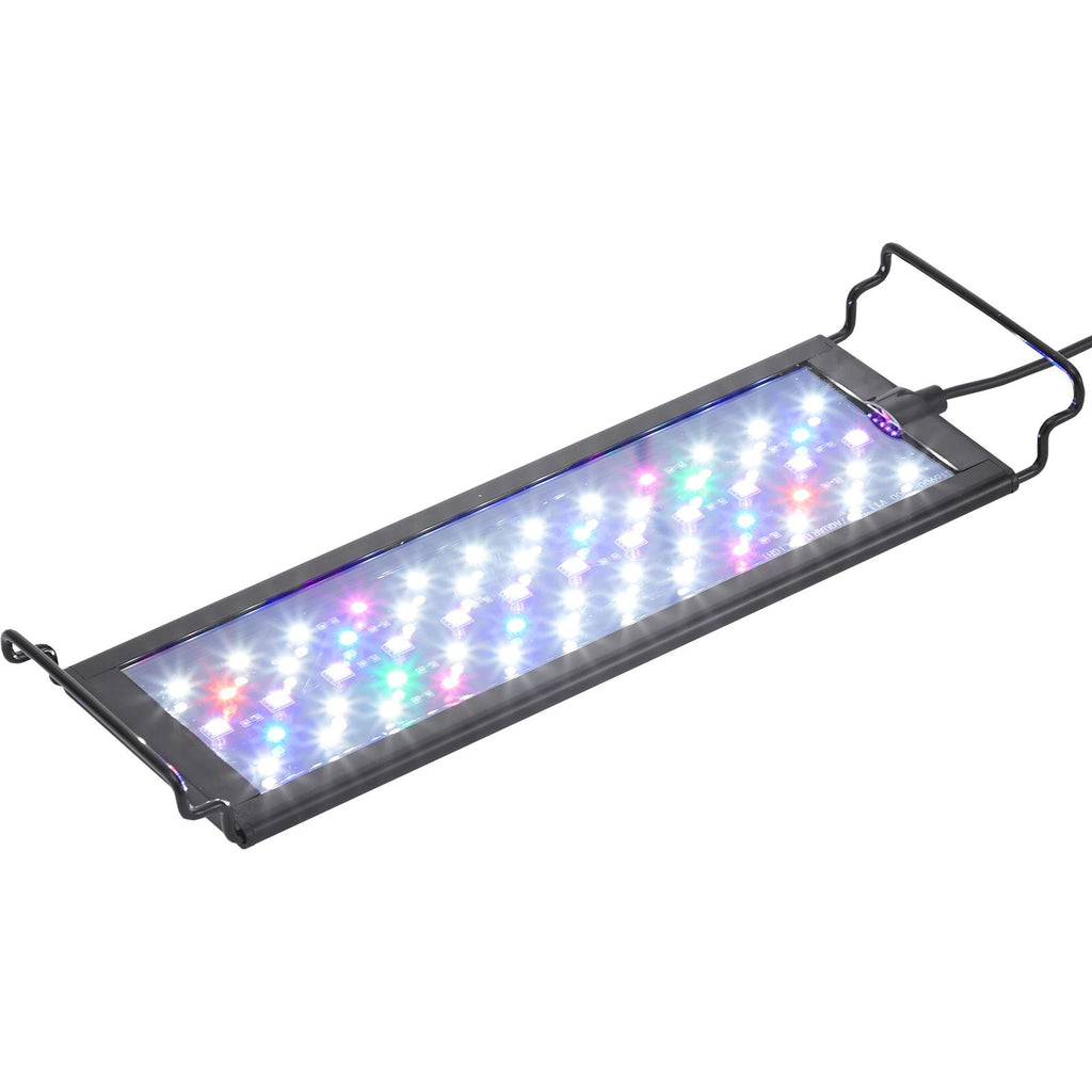 Aquarium Light with LCD Monitor, 14W Full Spectrum Fish Tank Light with 24/7 Natural Mode, Adjustable Brightness & Timer - Aluminum Alloy Shell Extendable Brackets for 12"-18" Freshwater Tank