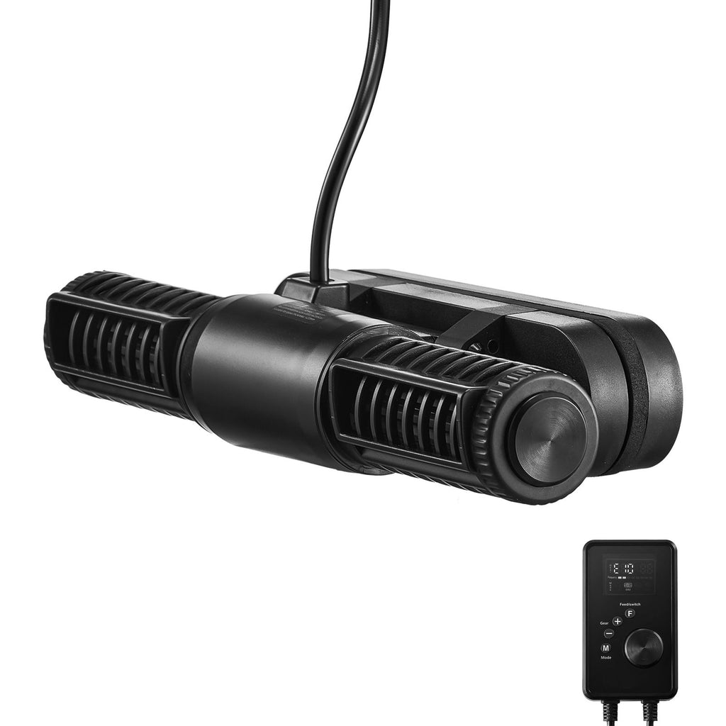 Aquarium Wave Maker, 15W, 1428 GPH Adjustable Cross Flow Pump with Controller, Magnetic DC 24V Aquarium Powerhead, Strong Magnetic Base, 360° Rotating Wavemaker, for Saltwater Marine Freshwater