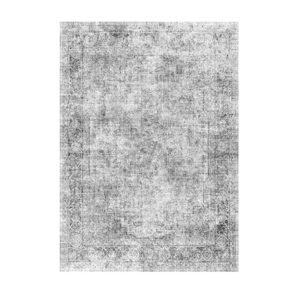 Area Rug, 6 x 9 ft Large Washable Boho Rug, Non-Slip and Tear-Resistant Soft Carpet, Pet & Child Friendly Bohemian Area Rugs, Indoor Mat for Bedroom, Living Room, Kids Room, Entryway, Gray