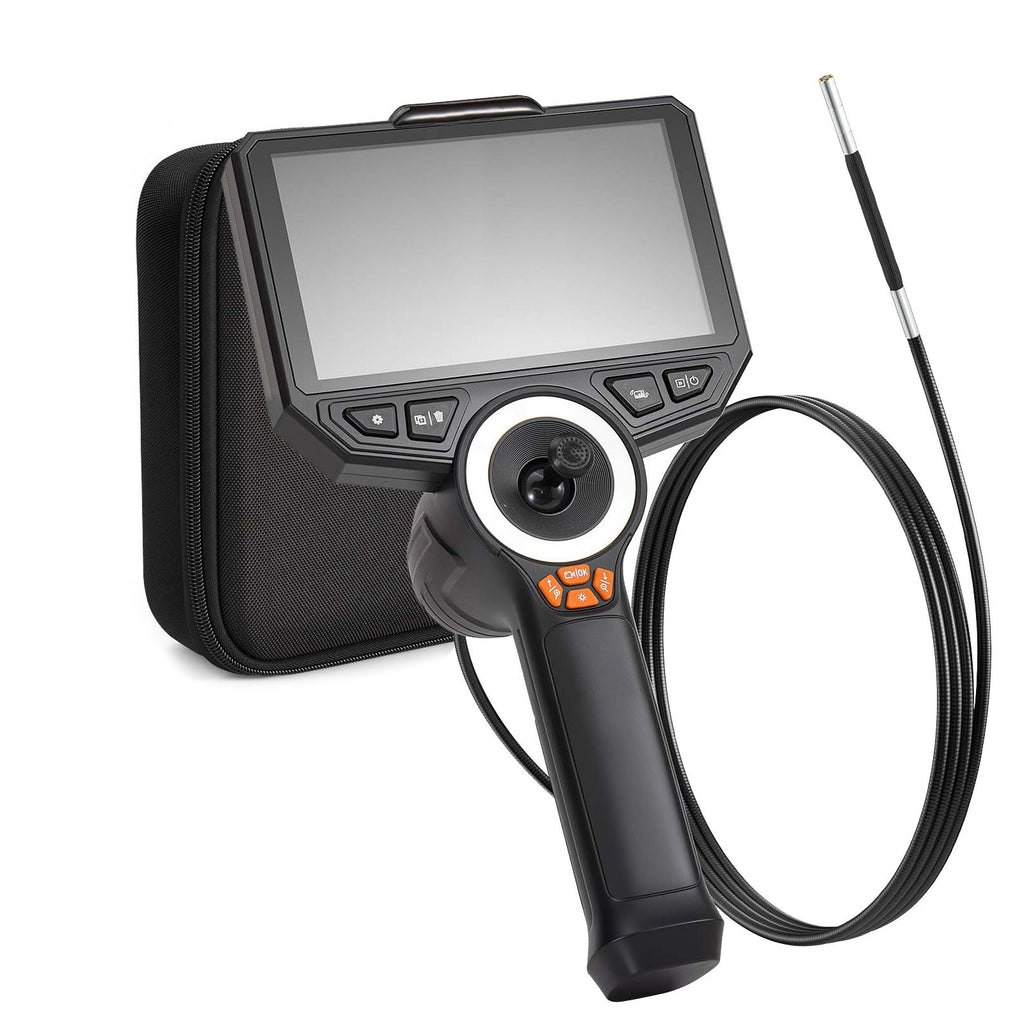 Articulating Borescope with 0.15" Ultra Slim Lens, 4-Way 360° Articulated Endoscope Camera with Light, 6" HD IPS Screen, 8X Zoom, 7000mAh Inspection Camera for Auto & Tight Mechanical Spaces
