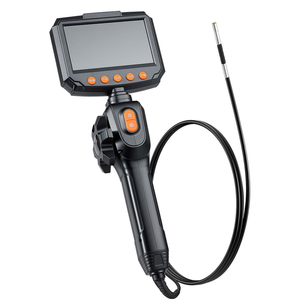 Articulating Borescope with 0.15" Ultra Slim Lens, Two-Way Articulated Endoscope with Light, 4.3" IPS Screen, 1280 x 720 HD Lens, 8X Zoom Inspection Camera for Automotive, Tight Mechanical Space