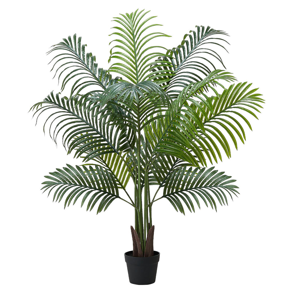 Artificial Areca Palm Tree 5 ft, Fake Palm Tropical Plants with White Tall Planter, Faux Floor Silk Plant in Pot, Large Trees for Home Office Living Room Decor House Warming, Indoor Outdoor