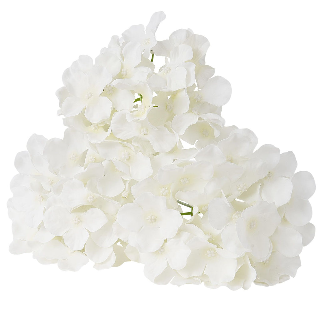 Artificial Flowers, 305 pcs Real Looking White Silk Fake Hydrangea Bulk, White Faux Bridal Shower with Stems for DIY Wedding Bouquets, Home Centerpieces Arrangements, Party Tables Decorations