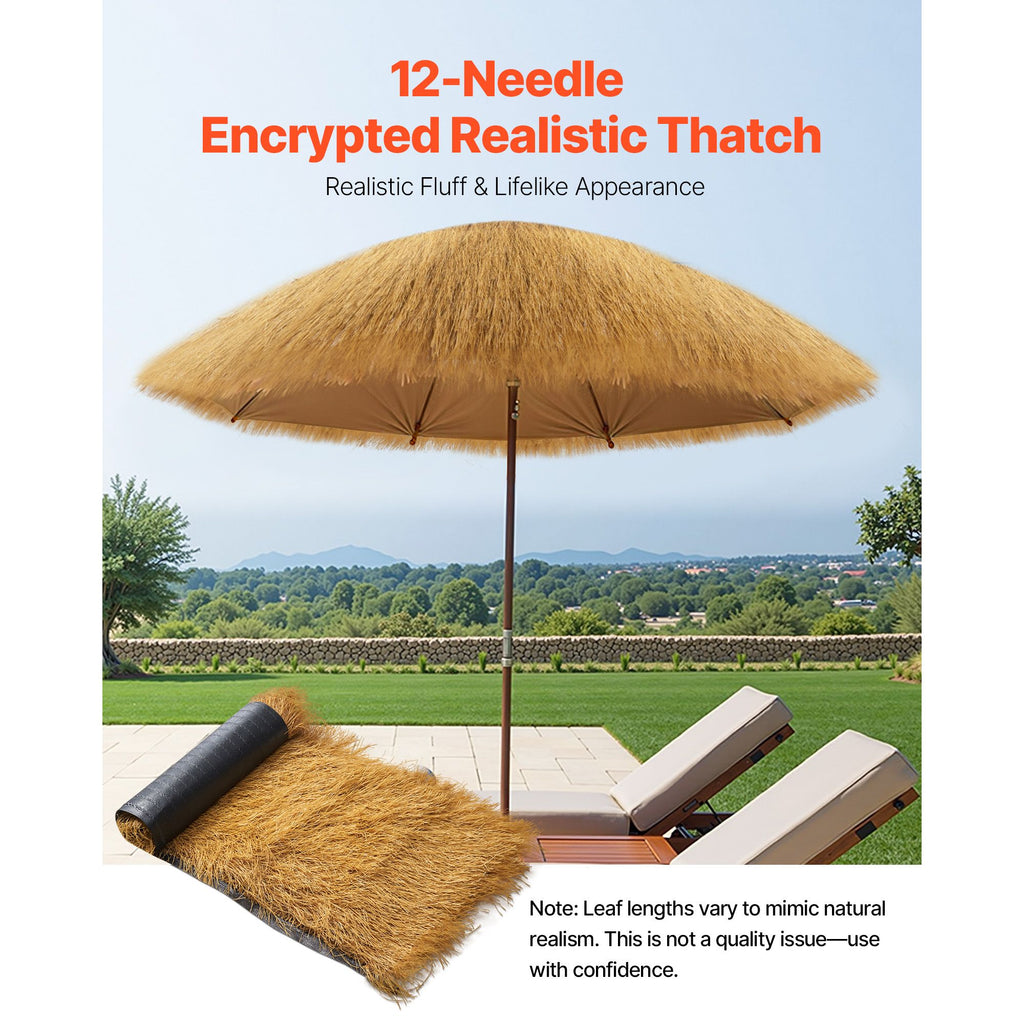 Artificial Thatch Grass Roof, 1.3 x 3.9 ft Tiki Bar Hut Thatch Roofing Roll, Waterproof & Fire-Resistant, Palapa Tiki Roof Mat for Patio Pool Beach Tropical Hawaiian Party Décor