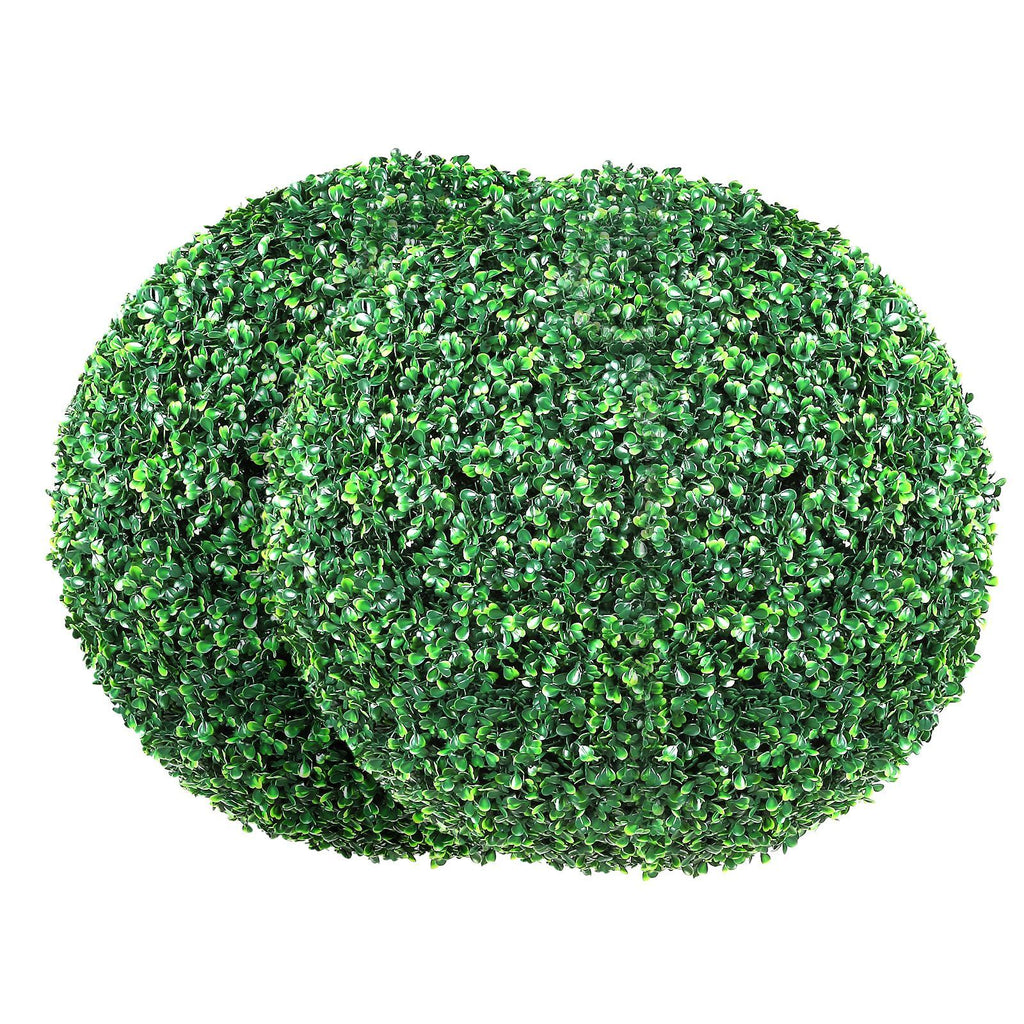 Artificial Topiaries Boxwood Trees, 16' Tall (2 Pieces), Ball-Shape Faux Topiaries Plant, All-year Green Feaux Plant Decorative Balls for Backyard, Balcony,Garden, Wedding and Home Décor