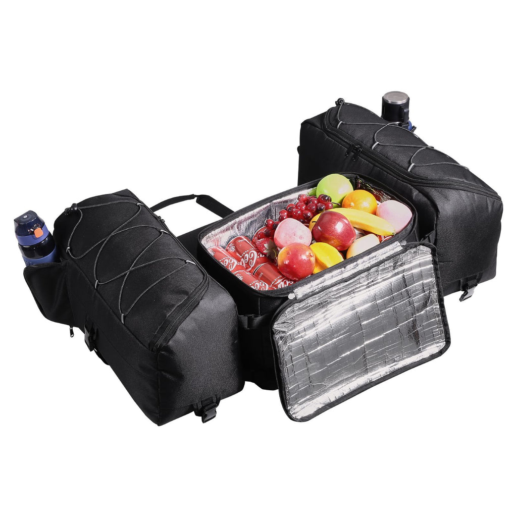 ATV Rear Storage Bag, 74L ATV Rear Cargo Bag with Cooler Insulated Bag, 600D Oxford Cloth Storage Rear Rack Seat Bag Fit Most ATVs with Rear Rack, Compatible with ATV, UTV, Can-Am Vehicles