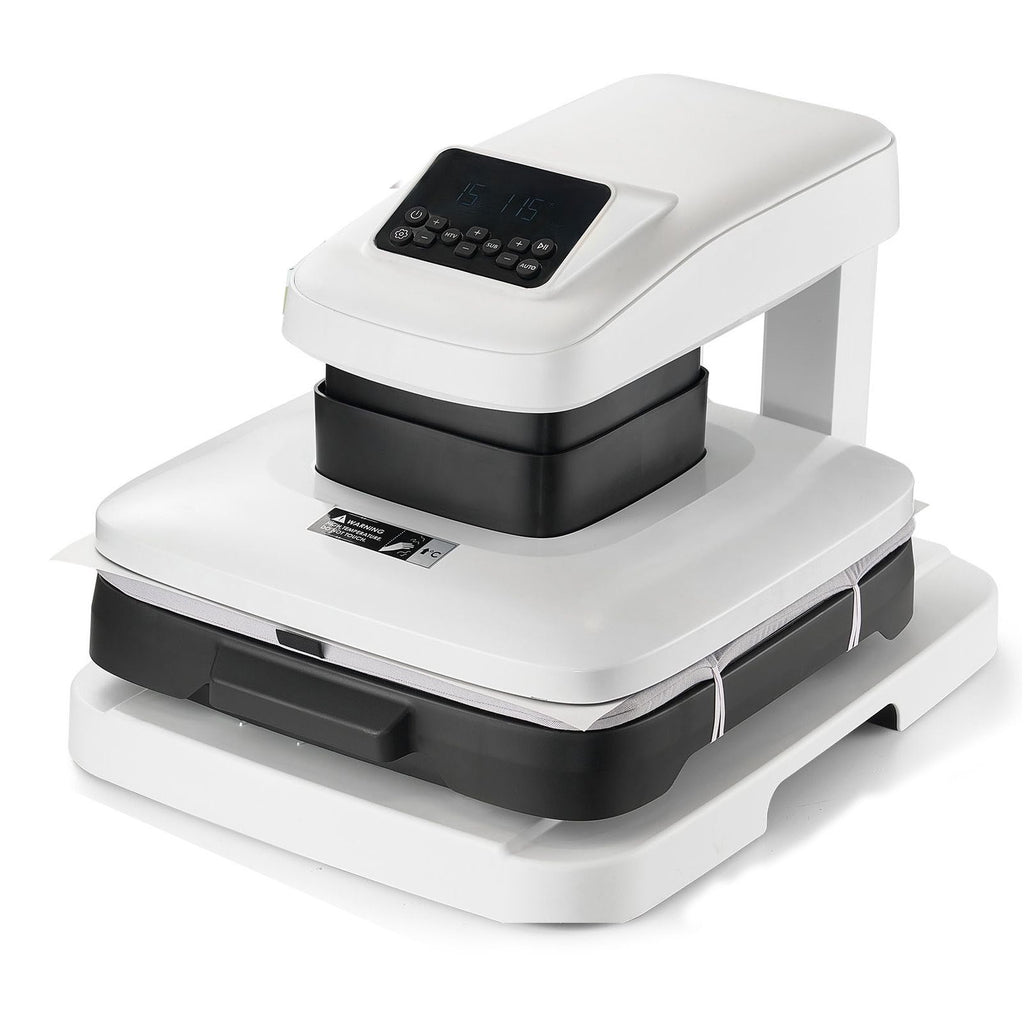 Auto Heat Press Machine, 15 x 15 inch, T-Shirt Press Machine with Auto Release and Adjustable Pressure, Digital Display, Rapid Heating, for Sublimation, Vinyl, Heat Transfer Projects, White