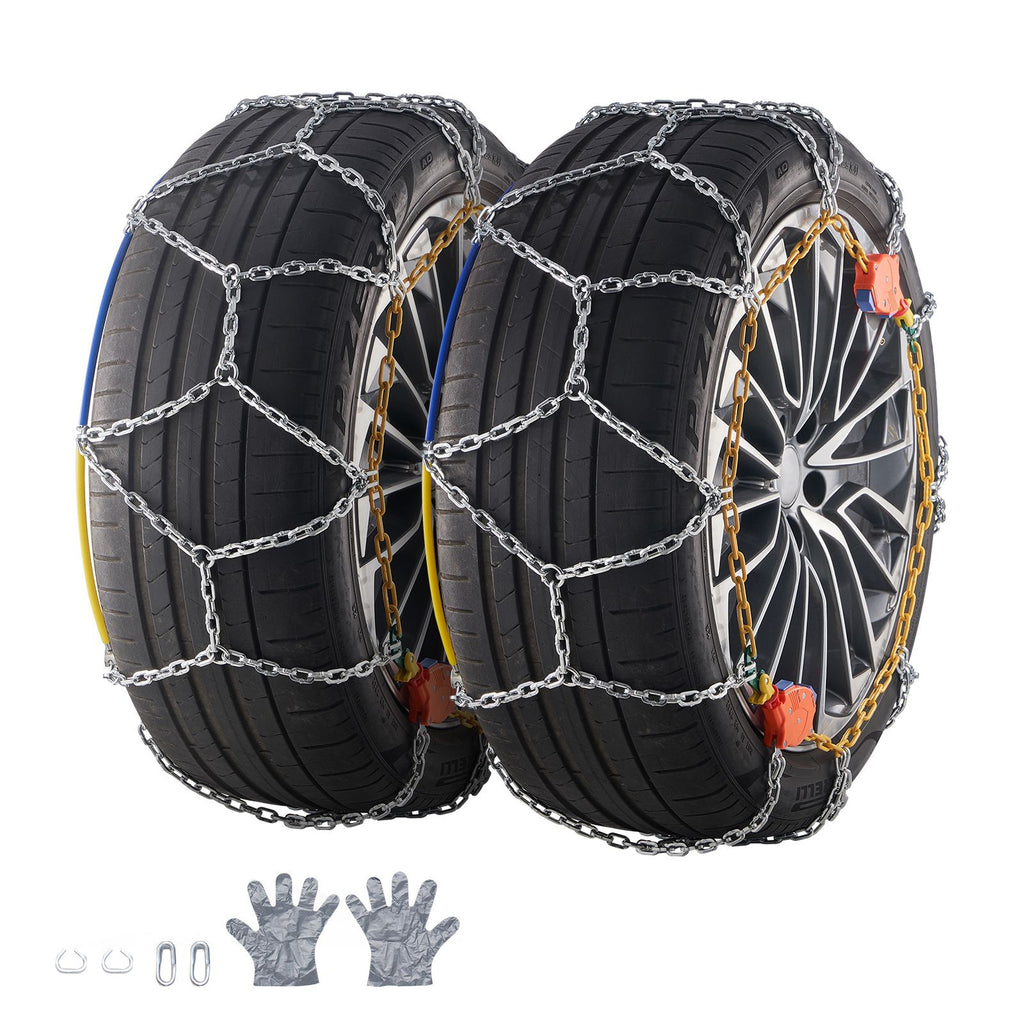 Auto Tightening Snow Chains, Diamond Mesh Traction Wheel Chains for Anti-slip, Alloy Steel Tire Chains for Tires 265/75-15, 265/75-16, LT265/75-16, 255/75-17, LT255/75-17, 275/45-22, 265/70-16