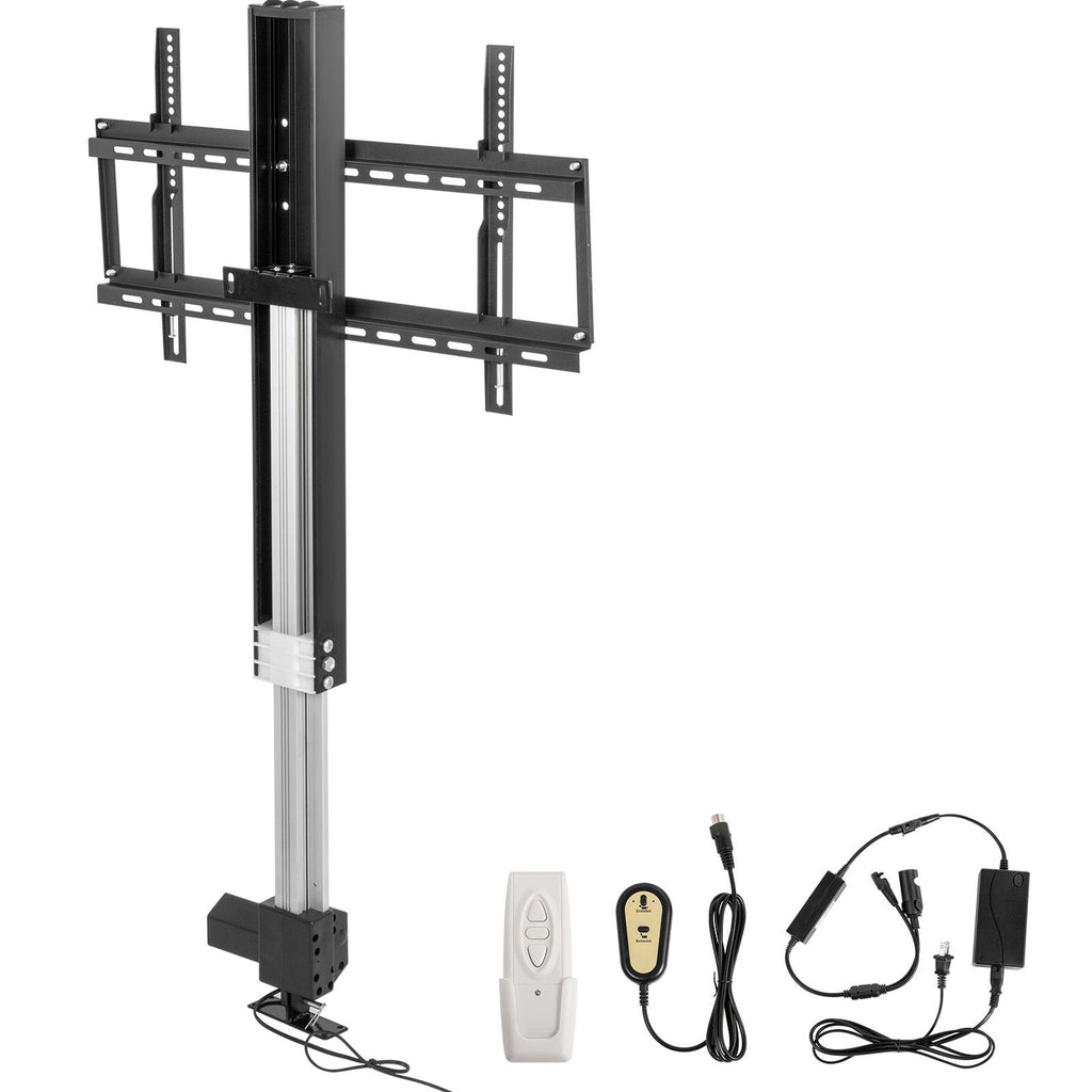 Automated TV Elevator for Up to 50" Screens, 28" Stroke with Adjustable Height from 38" to 65", Remote Controlled, Supports up to 132 lbs