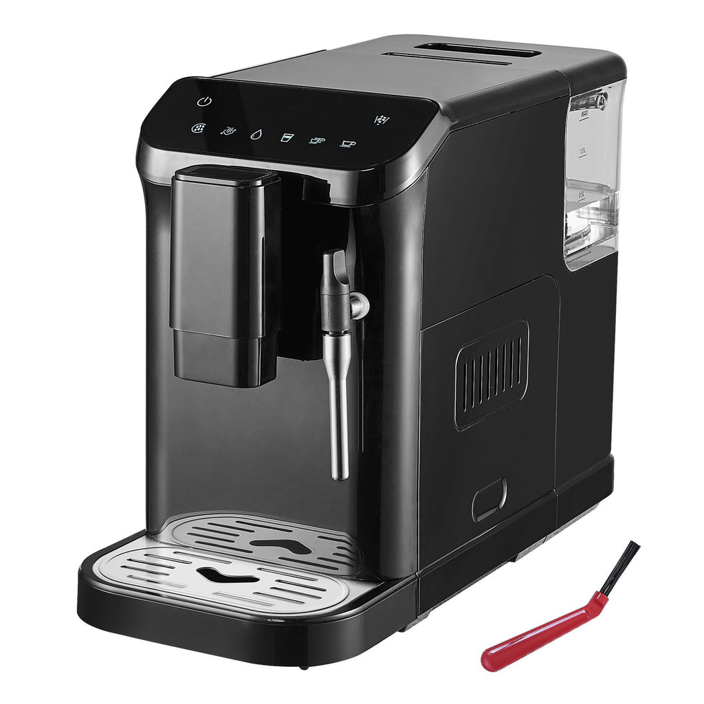 Automatic Espresso Machine, 20 Bar Auto Coffee Machine with Frother Steam Wand, Built-In Grinder and 15-Level Grinding Settings, Professional Espresso Coffee Maker with 1.5L Water Tank