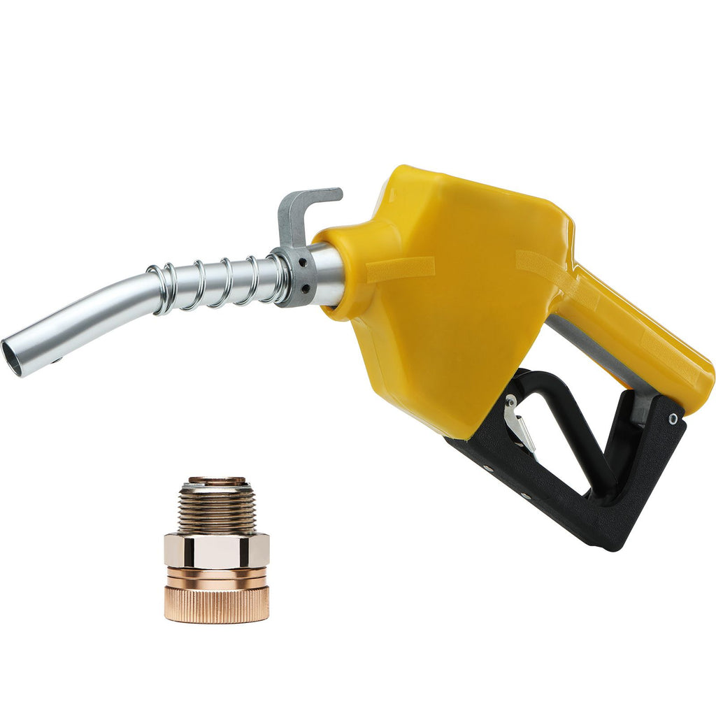 Automatic Fuel Nozzle, 3/4" NPT Inlet Thread & 13/16" Spout, 11 GPM Max Flow Rate, Auto Shut Off, Aluminum & PVC Gas Pump Handle with 360° Swivel for Gasoline Diesel Kerosene Biodiesel Refilling