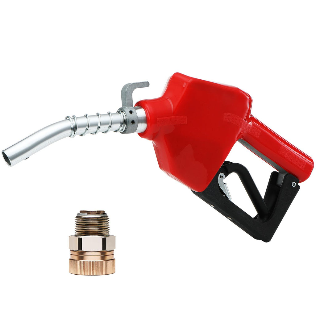 Automatic Fuel Nozzle, 3/4" NPT Inlet Thread & 15/16" Spout, 16 GPM Max Flow Rate, Auto Shut Off, Aluminum & PVC Gas Pump Handle with 360° Swivel for Gasoline Diesel Kerosene Biodiesel Refilling
