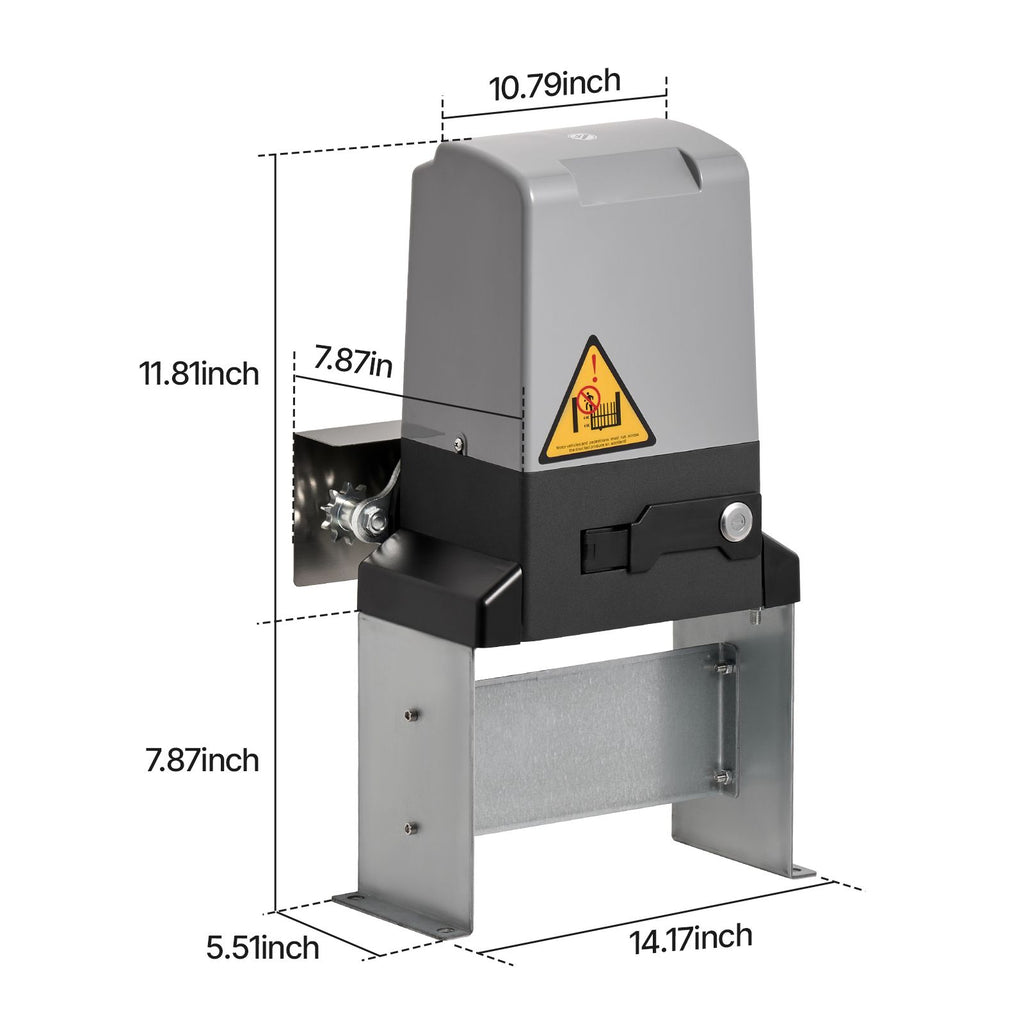 Automatic Gate Opener, 1200W Electric Sliding Gate Opener for Doors up to 65.6ft 5732lbs, Chain Drive Rolling Door Motor with Infrared Sensor & 2 Remote Controls, Driveway Gates Opening System