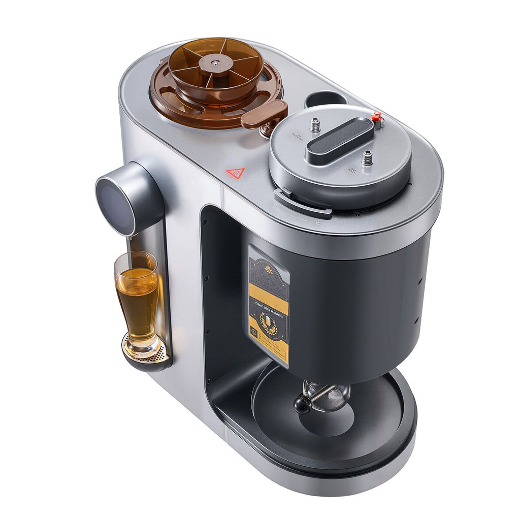 Automatic Home Beer Brewer, 1500W Electric Beer Brewing Machine, 3.43 Gal All-in-One Home Brewer with Mash Boil Device, 304 Stainless Steel Internal Tank, Auto Temperature & Pressure Control