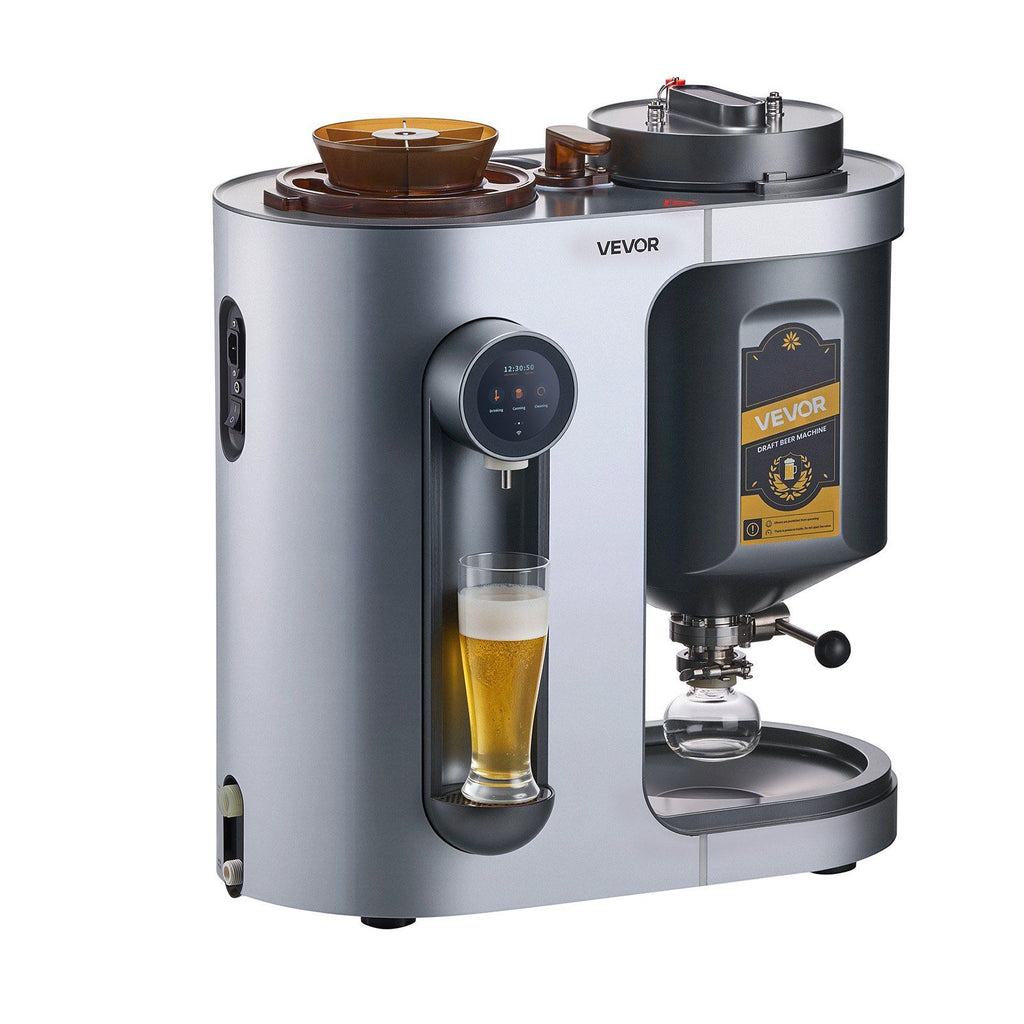 Automatic Home Beer Brewer, 3.43 Gal All-in-One Home Brew Machine, 1500W Power Electric Beer Maker Machine with Mash Boil Device, 304 Stainless Steel Inner Tank, Auto Temp & Pressure Control