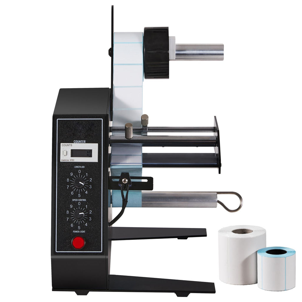 Automatic Label Dispenser, Width 0.6"-4.9"/15-125 mm, Length 0.1"-5.9"/3-150 mm, Automatic Label Stripper Label Separating Machine, Speed Adjustable Label Applicator, Auto Counting 0-999999
