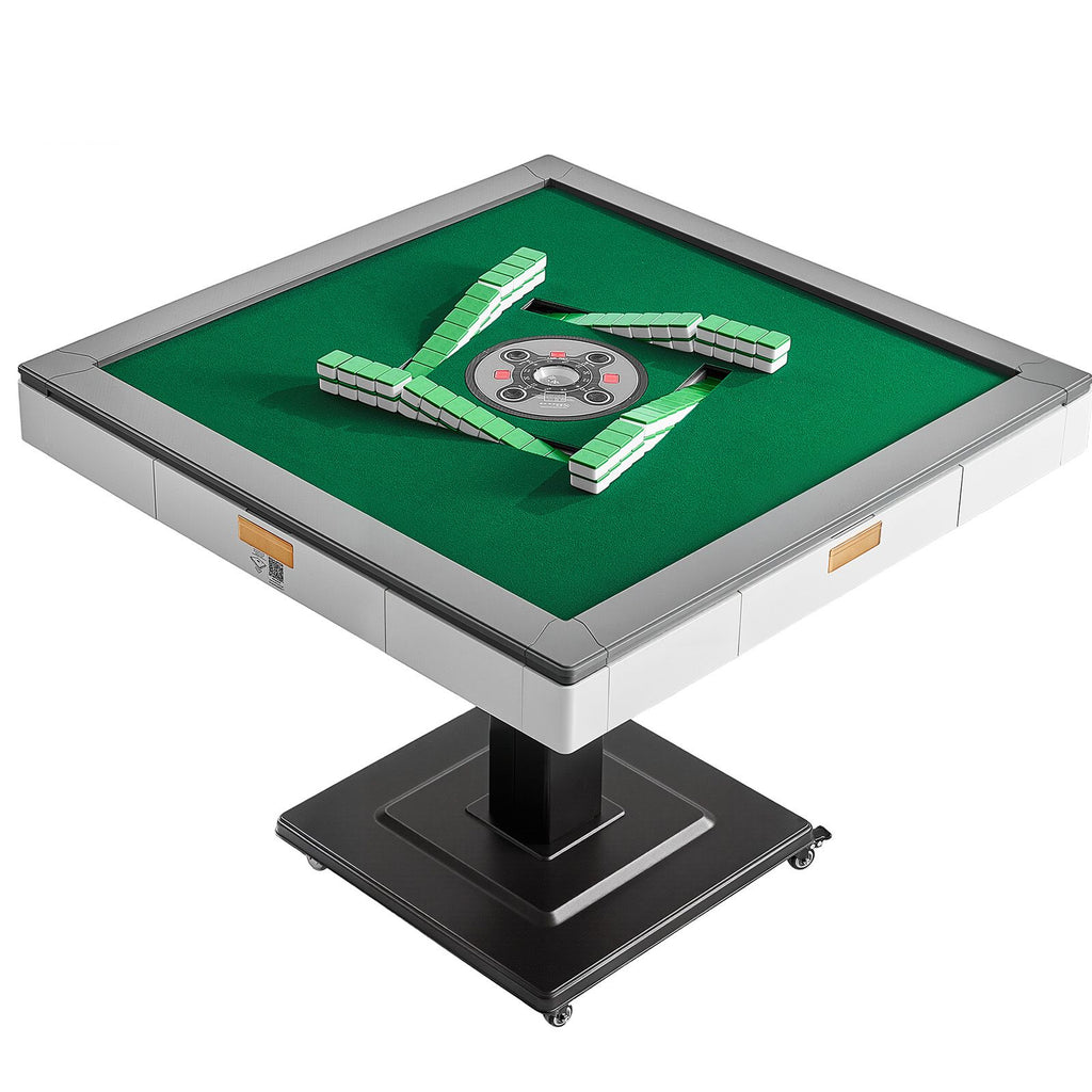 Automatic Mahjong Table with Wheels, 2 Sets of 42 mm Tiles (152 Pcs), Roller Coaster Style Mahjong-Table, Foldable and Automatic Shuffler, for Home, Outdoor Leisure & Gifts for Mahjong Players