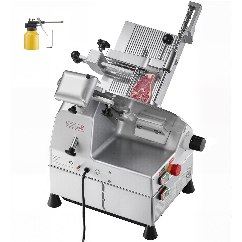 Automatic Meat Slicer, 500W, Electric Deli Slicer Machine with 10 inch Sharp 75Cr1 Steel Blade, 0-0.67 inch Adjustable Thickness, 633 RPM Fast Slicing, for Frozen Meat, Cheese, and Bread