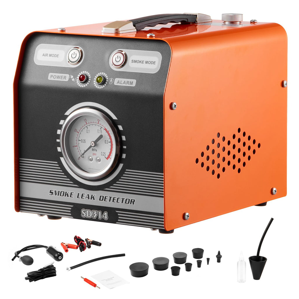 Automotive Smoke Machine Leak Detector, EVAP Smoke Machine Leak Tester with Built-in Air Pump & Pressure Gauge, Dual-Mode Diagnostic Leak Detector for Vacuum, Fuel, Pipeline System Testing