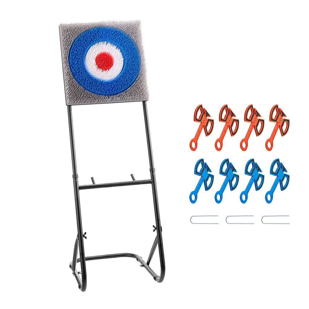 Axe Throwing Game, Plastic Bristle Target with 8 Throwing Axes Set, Foldable Steel Frame, Easy to Store, Stable Placement for Indoor and Outdoor, Backyard, Yard and Carnival Games, Adults Kids