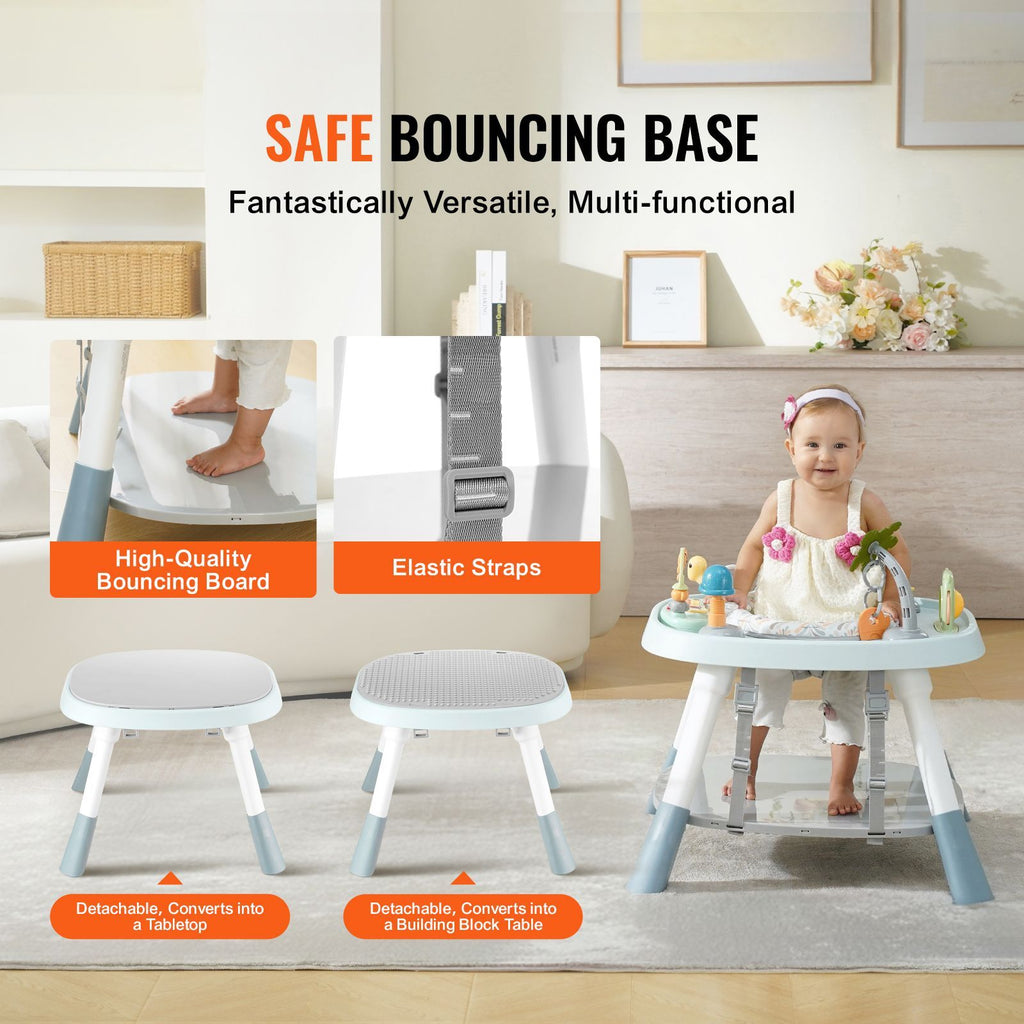 Baby Activity Center, Interactive Play Center, 360° Rotating Seat & Adjustable Height, Toddler Jumper Bouncer & Play Table with Developmental Toys, Music Songs, For Age 6 Months and Up