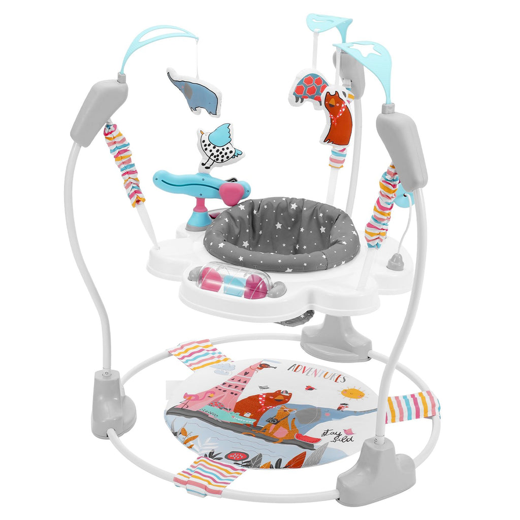 Baby Bouncer, Baby Activity Center 360° Rotation & Adjustable Height, Toddler Play Jumper with Developmental Toys, Music Lights Sounds, Baby SpaceSaver Jumperoo For Age 6 Months and Up