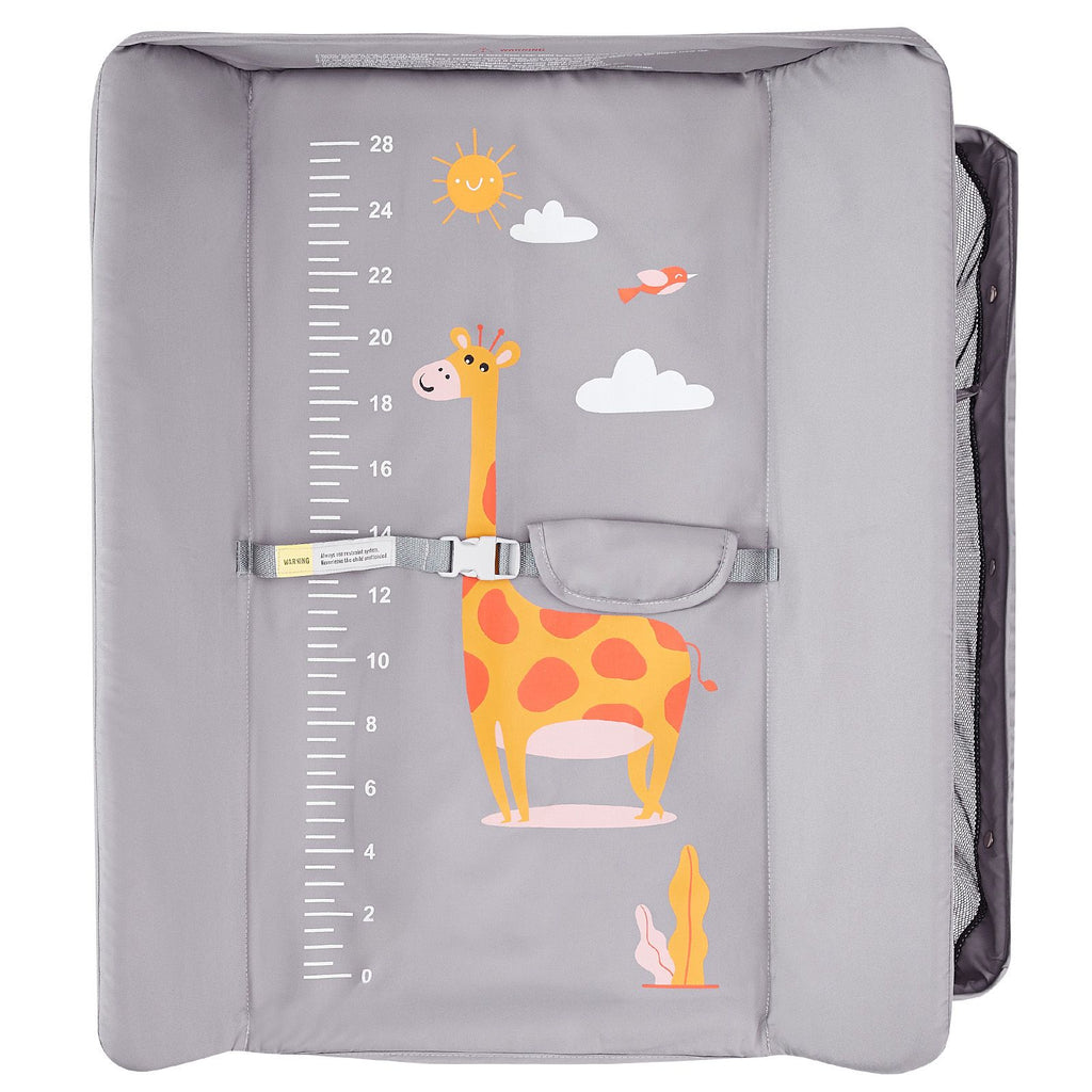 Baby Changing Table, Folding Diaper Changing Station with Lockable Wheels, Portable Changing Table 3-level Adjustable Heights, with Storage Basket & Hanging Racks for Newborns & Infant