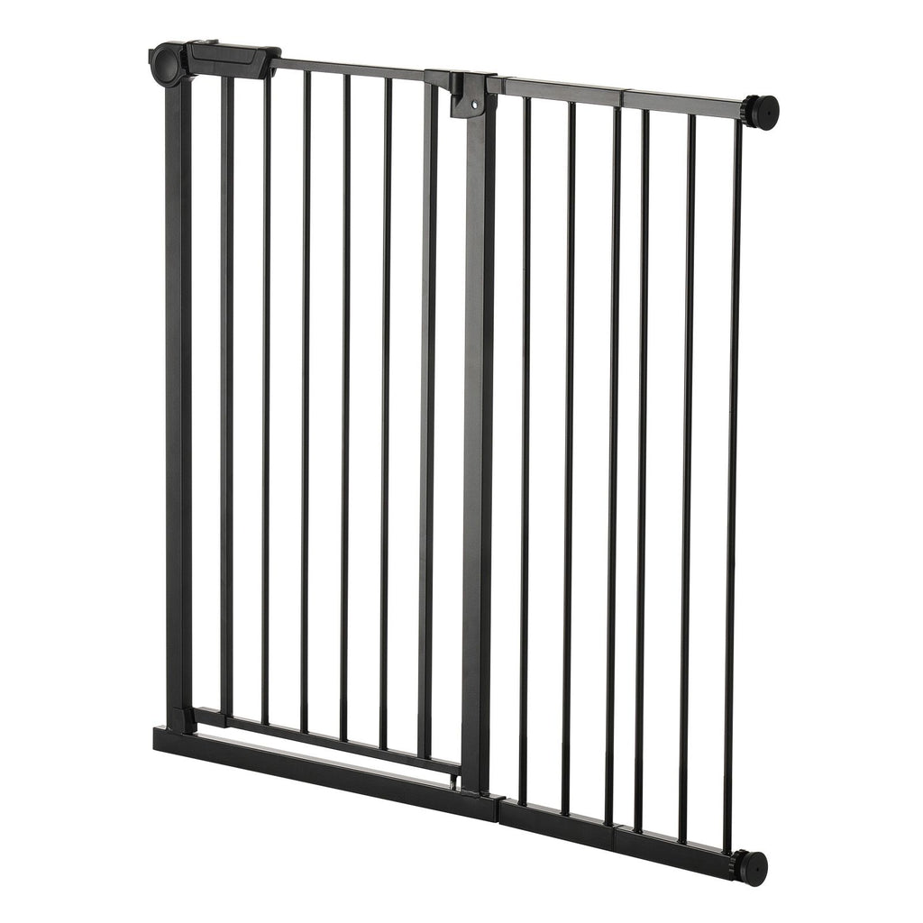 Baby Gate, 26-40 Inches Adjustable Width, 36 Inches High Dog Gate, Easy Step Walk Thru, for Child Pet Security, Pressure Mount Kit, Wall Cups, One-Hand Open, for Stairs and Doorways, Black