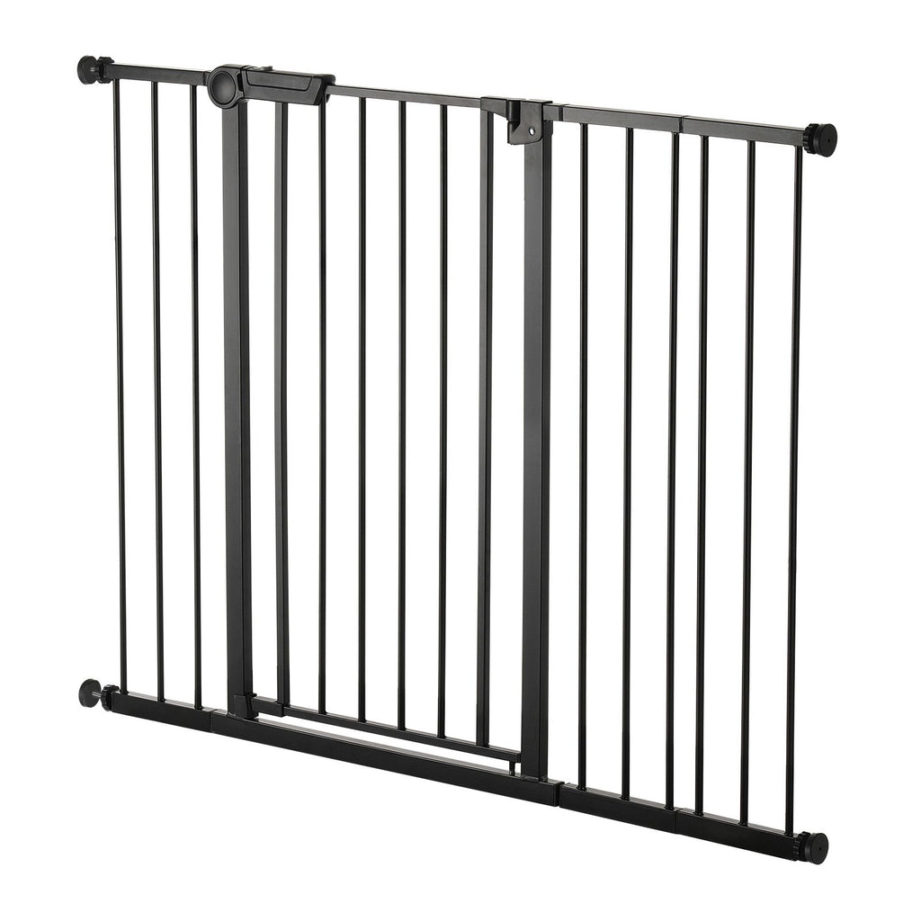 Baby Gate, 26-48 Inches Adjustable Width, 36 Inches High Dog Gate, Easy Step Walk Thru, for Child Pet Security, Pressure Mount Kit, Wall Cups, One-Hand Open, for Stairs and Doorways, Black