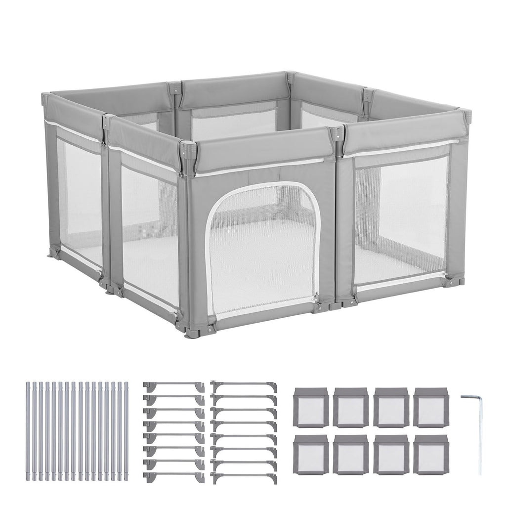 Baby Playpen, 78.7″ x 70.1″ Extra Large Toddlers Playpen, Foldable Baby Fence Play Yard with Zippered Door & Soft Breathable Mesh, Indoor Outdoor Safety Activity Center - Great Gift for Toddlers