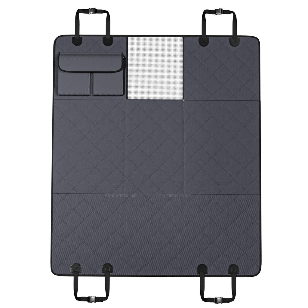 Back Seat Extender for Dogs,Dog Hammock for Car Back seat,Waterproof Hard Bottom Dog Car Seat Cover for Back Seat 54"x24",Supports 400lbs with Mesh Window and Storage Pocket for Car, SUV