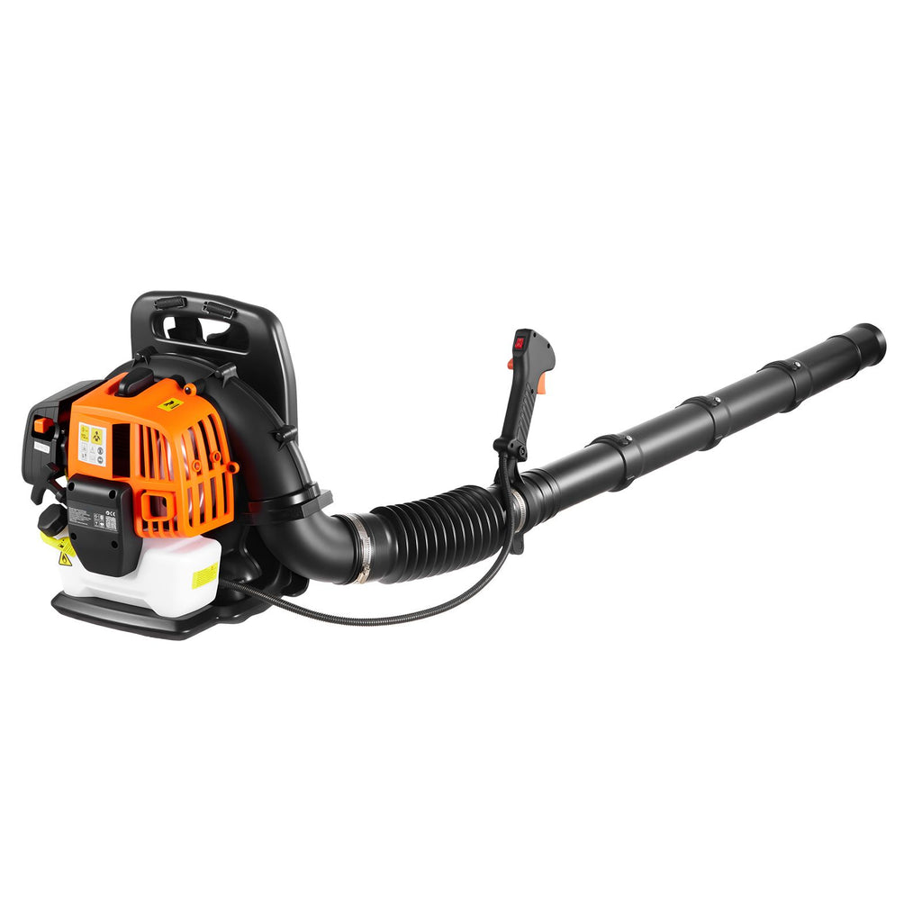 Backpack Leaf Blower, 43CC 2-Stroke Engine Gas Powered Leaf Blower with 1.38L Fuel Tank, 447 CFM Air Volume, 150 MPH Air Speed, Ideal for Lawn Care, Leaves Cleaning, Yard Debris & Snow Removal