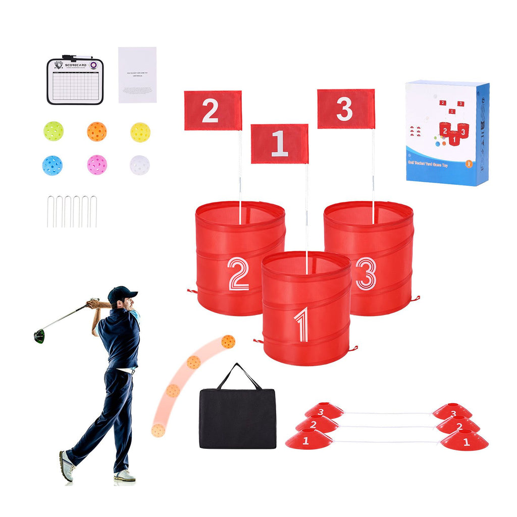 Backyard Golf Game, 3 Hole Golf Course, Golf Game Practice Games, Golf Chipping Game for Family, Adults and Kids, Portable Outdoor Yard Golf Game for Lawn, Yard, Camping, Park, Beach