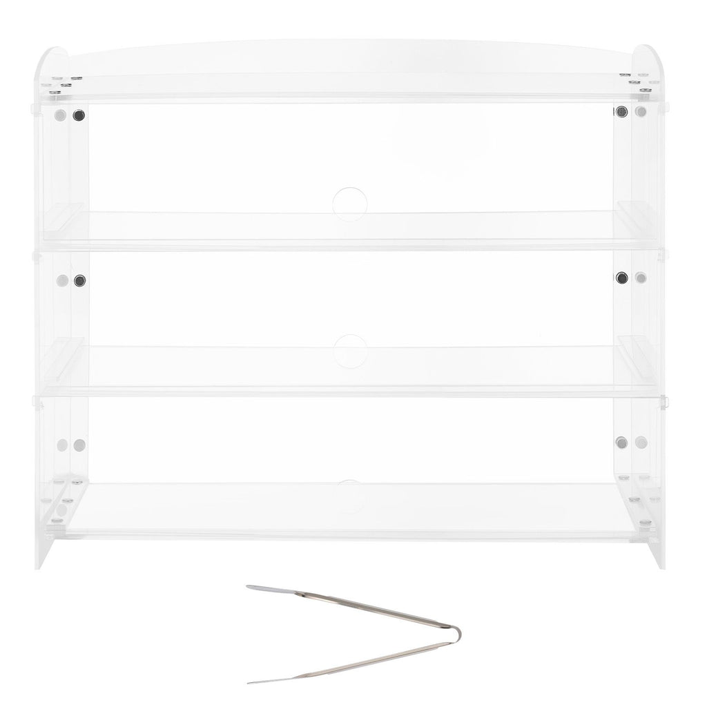 Bakery Display Case, 3-Tier Commercial Countertop Pastry Display Case, Clear Acrylic Bread Box for Kitchen, Party Cake Cabinet with Flip-Up Door for Cookie Dessert Donut Bagel, 19" x 9.1" x 15"