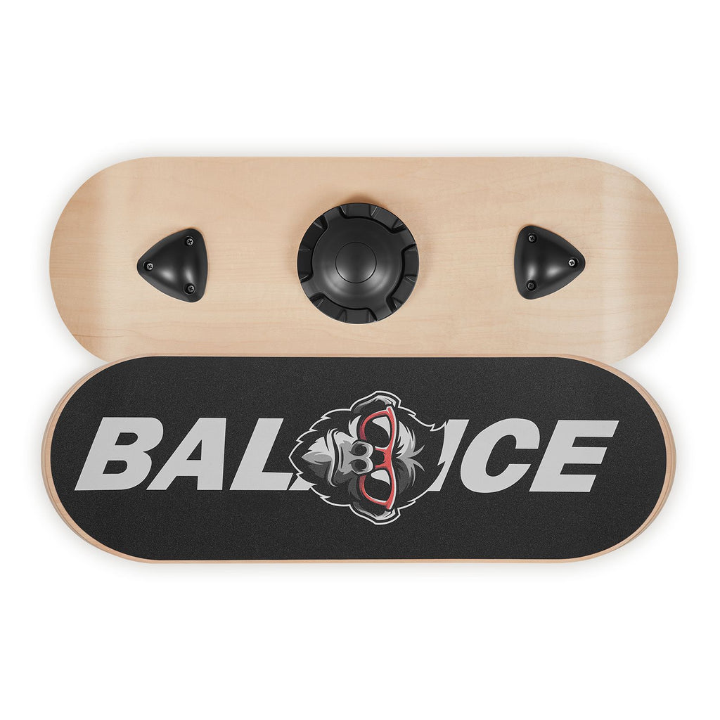 Balance Board, Wobble Board Trainer for Adults 3-Level Adjustable Base, Premium Wooden Balance Training Equipment, Slip-Resistant Surface for Core Workout, Standing Desk Exercise, Home Gym, Yoga