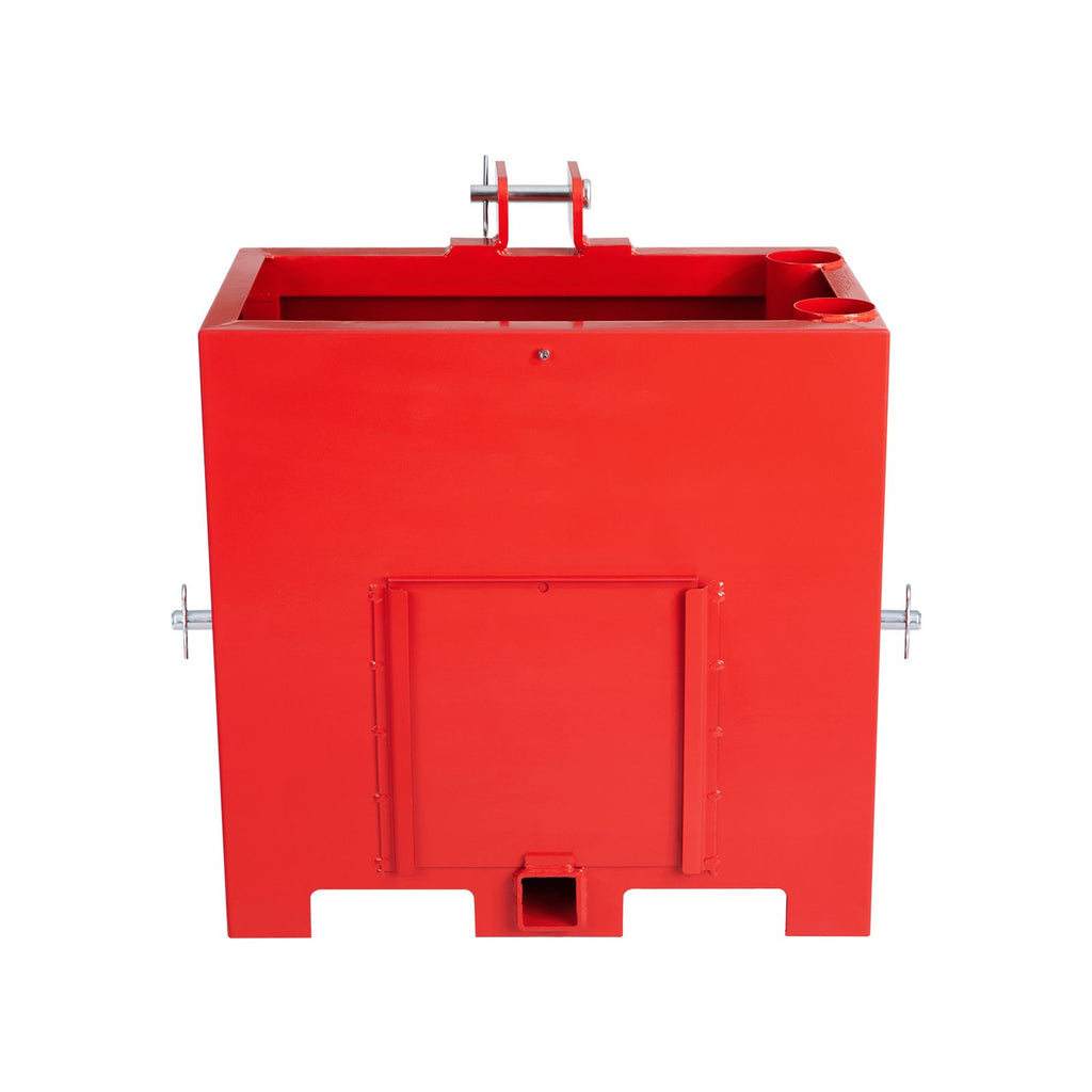 Ballast Box 3 Point Category 1 Tractor, 800lbs Capacity Hitch Ballast Box, for 2'' Hitch Receiver, Tractor Ballast Box with 5cu.ft Volume, Heavy-duty Steel, Red