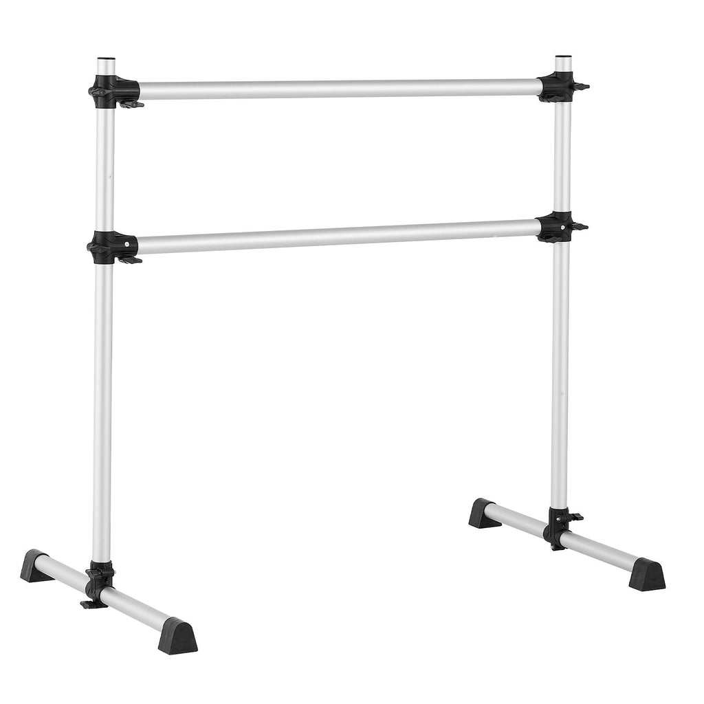 Ballet Barre, 4 Ft Aluminum Double Barre Bar for Home, Freestanding Portable Ballet Stretching Dance Bars, Height Adjustable Anti-Wobble Fitness Studio Equipment, for Pilates Balance Workout