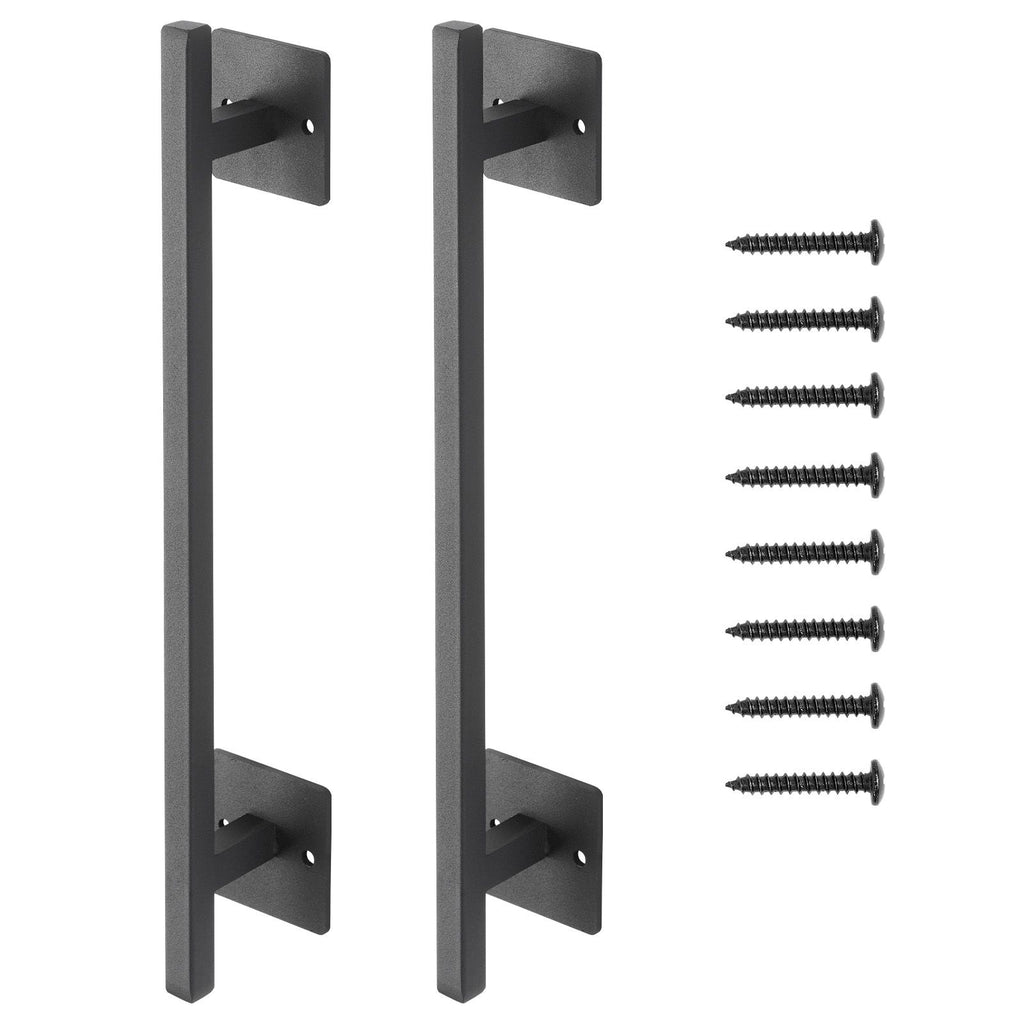 Barn Door Handle, 2Pcs 12.6 in Rustic Fence Gate Handle, Rust-Resistant Coating, Heavy Duty Carbon Steel Outdoor Gate Handles, Easy to Install, Metal Sliding Door Pulls for Garage Shed Pantry