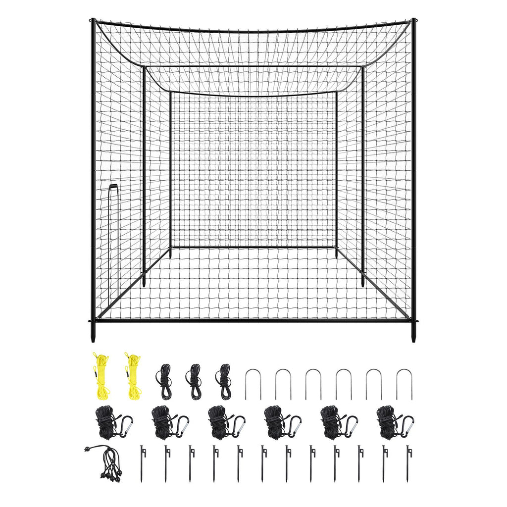 Baseball Batting Cage, 35.0 x 10.5 x 10.2 FT Freestanding Portable Batting Cage, Hitting Cages with 45-Ply Knotted HDPE & Long Positioning Ropes, Battings Cages Netting for Indoor Outdoor
